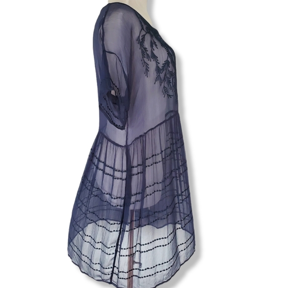 Chan Luu Viscose Sheer Embroidered Dress - Picture 10 of 11